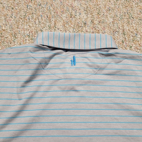 Johnnie O Polo Shirt Mens XL Striped Golf Performance Short Sleeve UPF Stretch - Picture 14 of 15